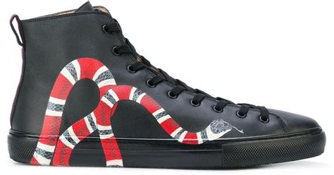 black gucci high top sneakers|gucci snake high top sneakers.